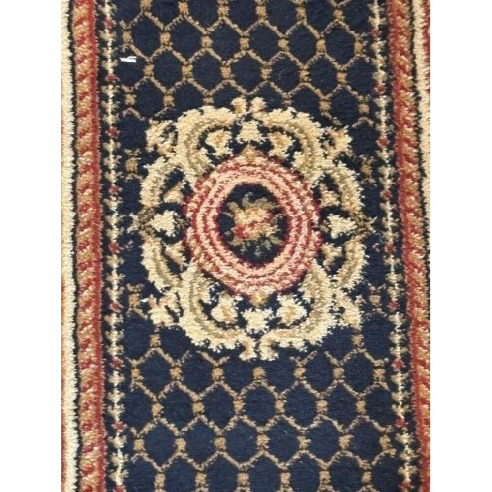 Charisma Aubosson Navy Rug Runner Limited Edition 22.5